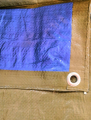 TELONE OCCHIELLATO BICOLORE VERDE/BLU DA GR.110 MISURA MQ. 3X4